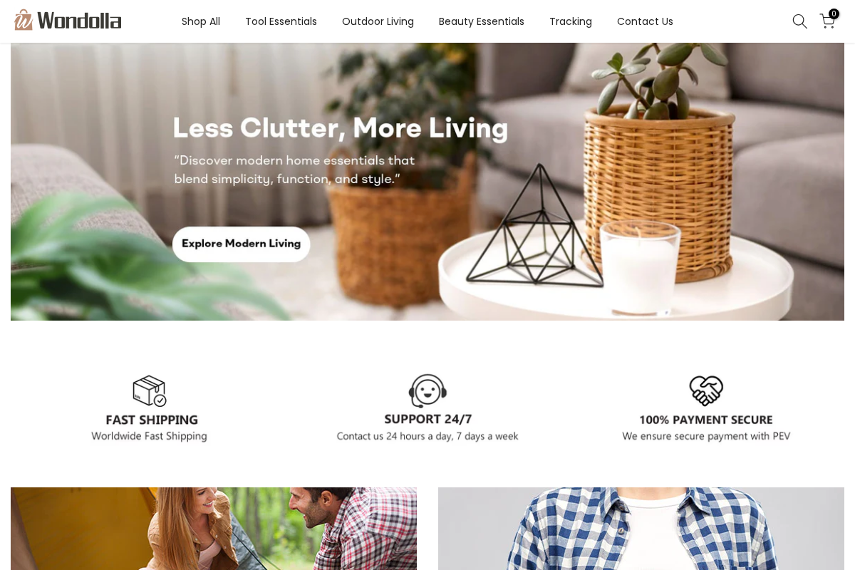 Wondolla homepage screenshot