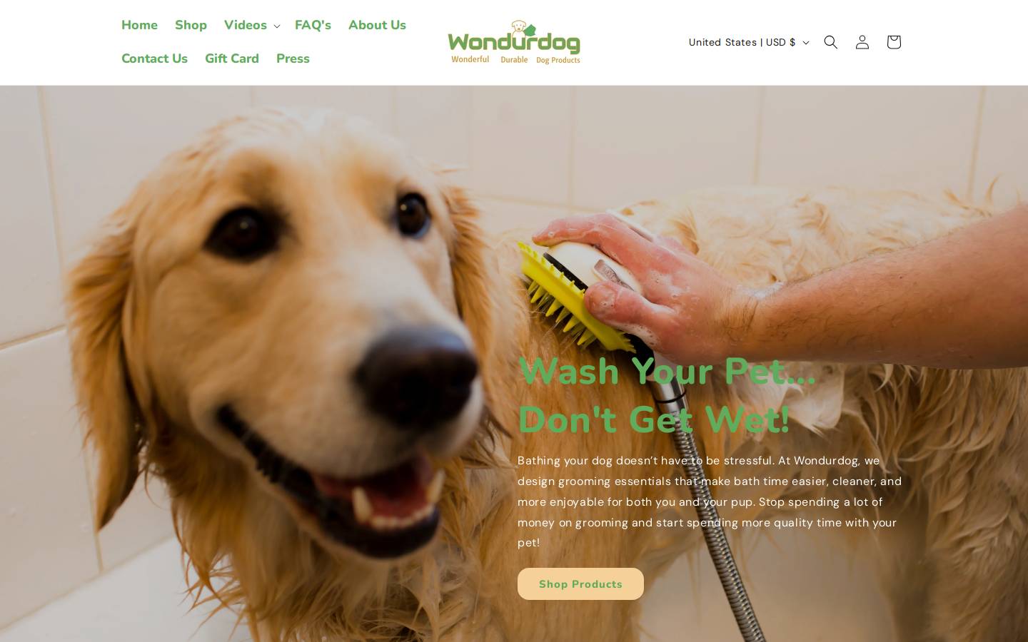 wondurdog.com homepage screenshot