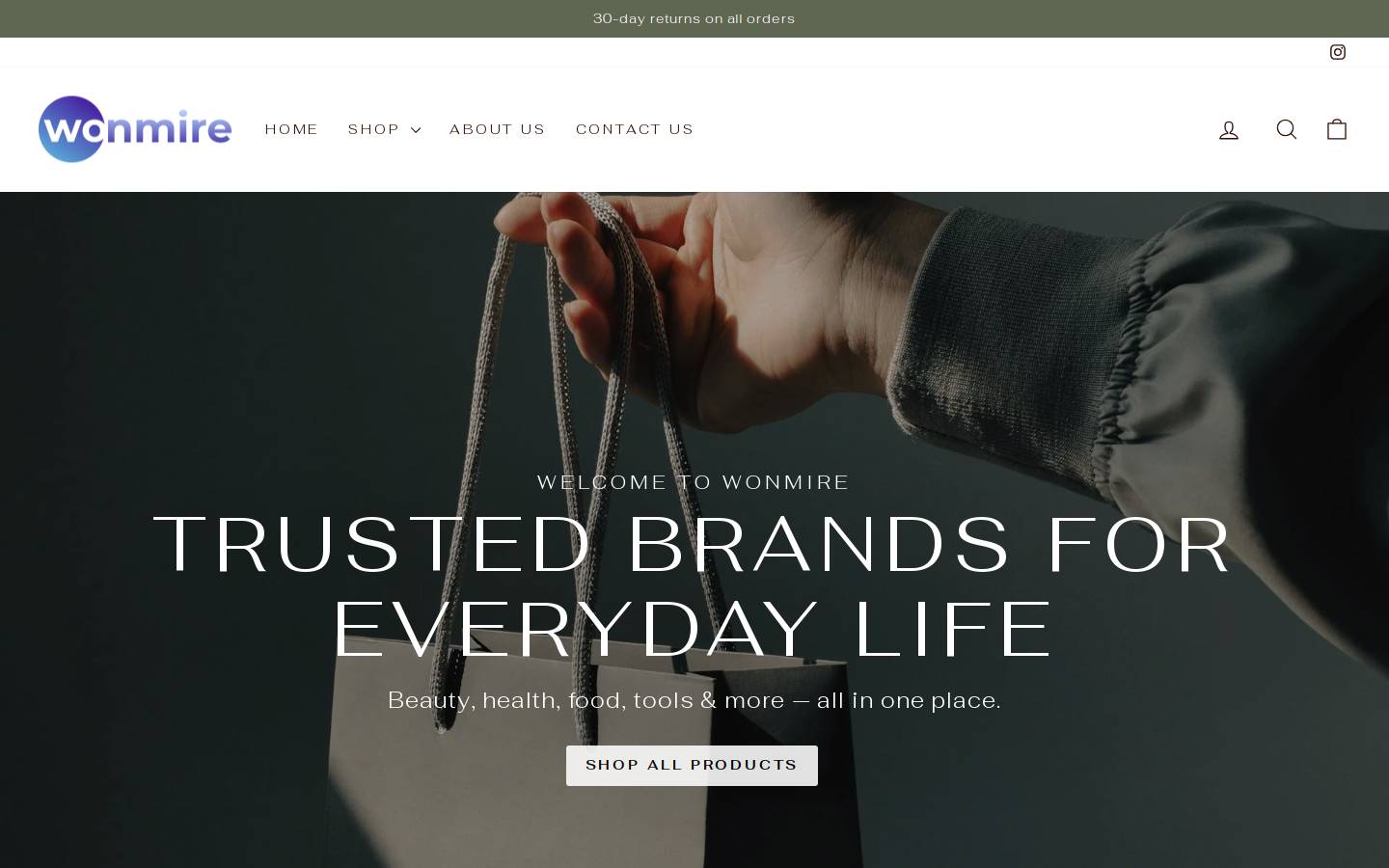 wonmire.com homepage screenshot