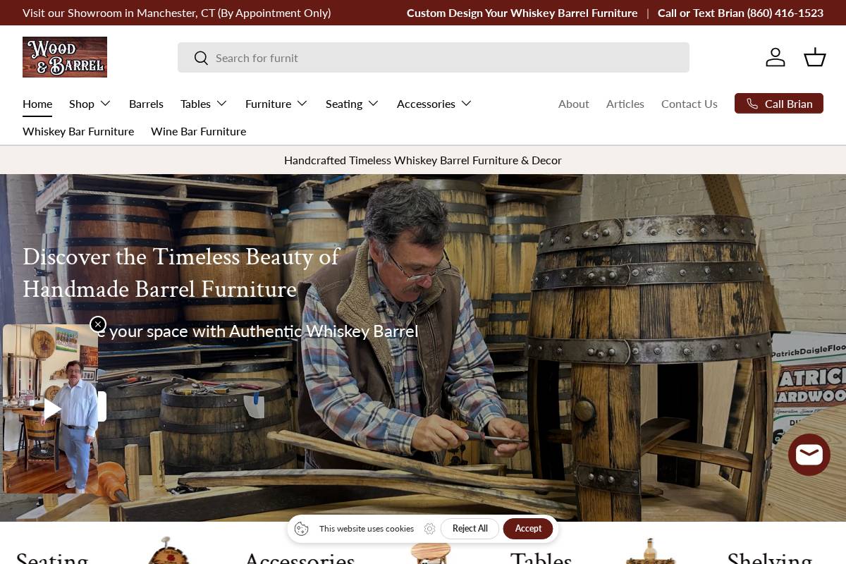 woodandbarrel.co homepage screenshot
