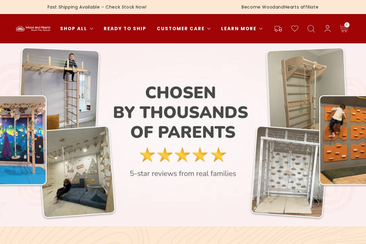WoodandHearts homepage screenshot
