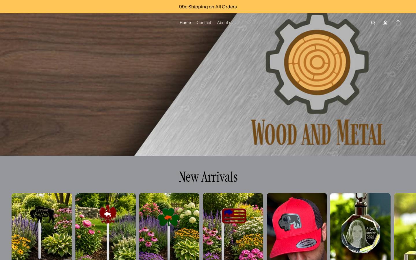 woodandmetal.shop homepage screenshot