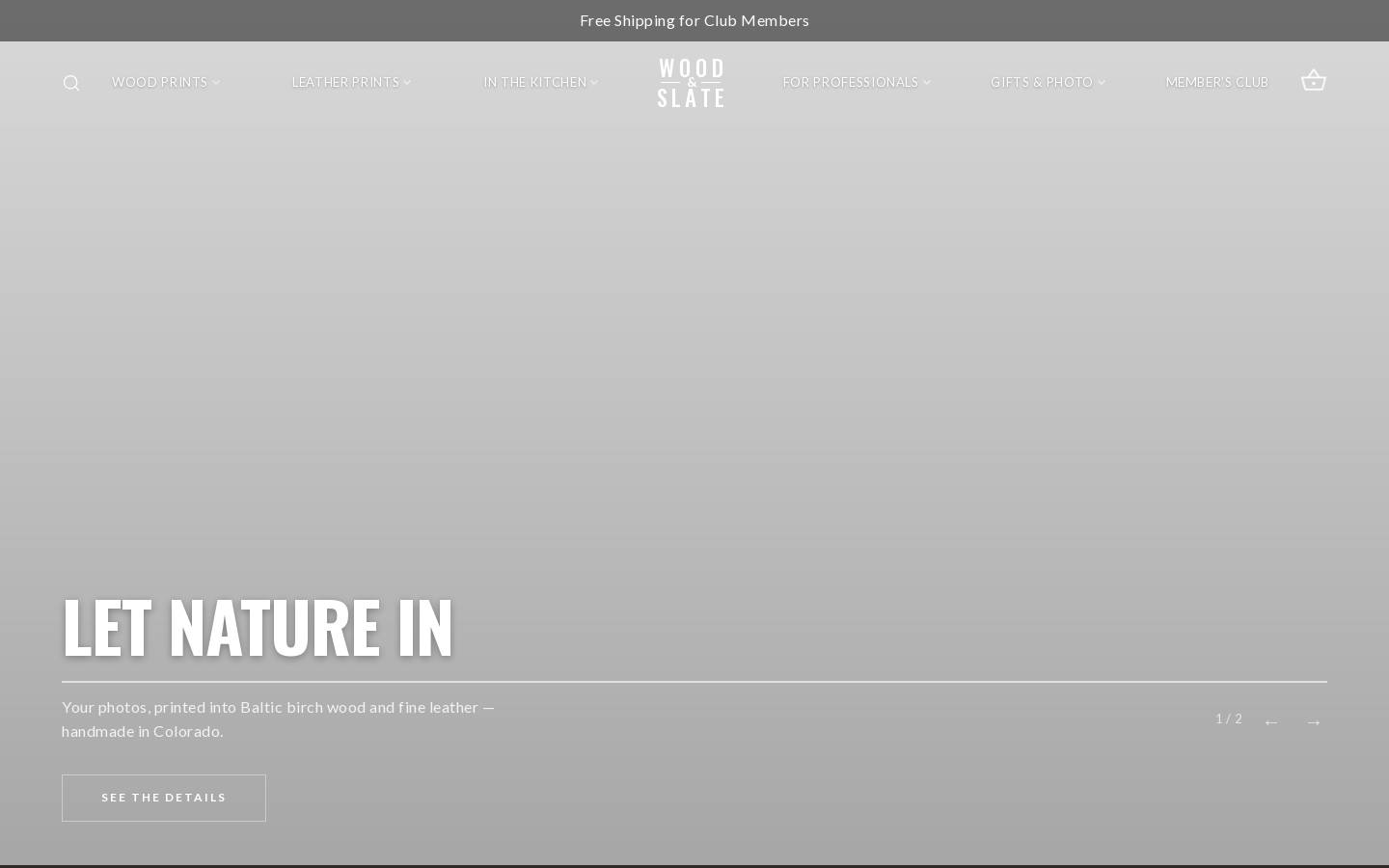 Woodandslate homepage screenshot