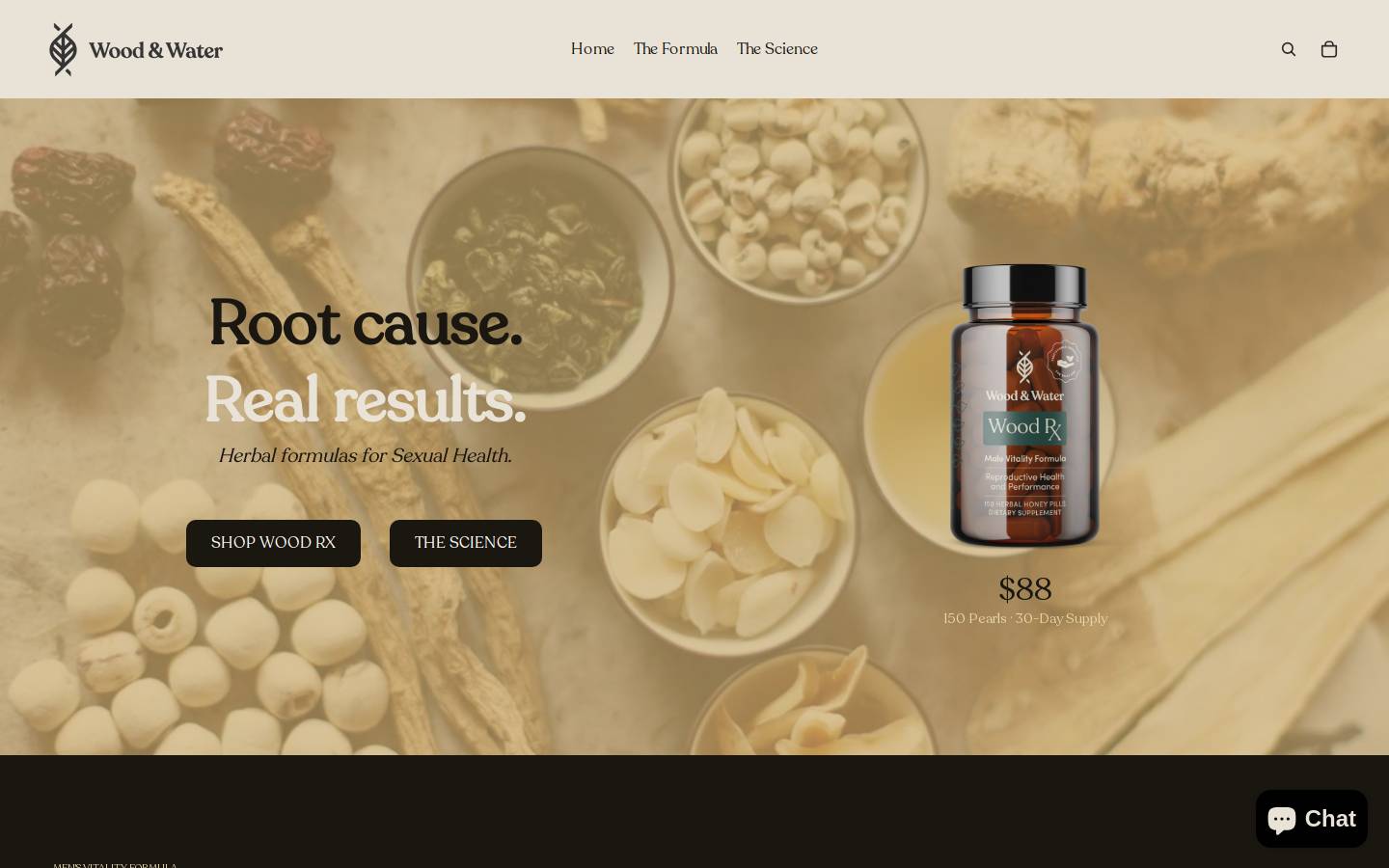 woodandwaterherbs.com homepage screenshot