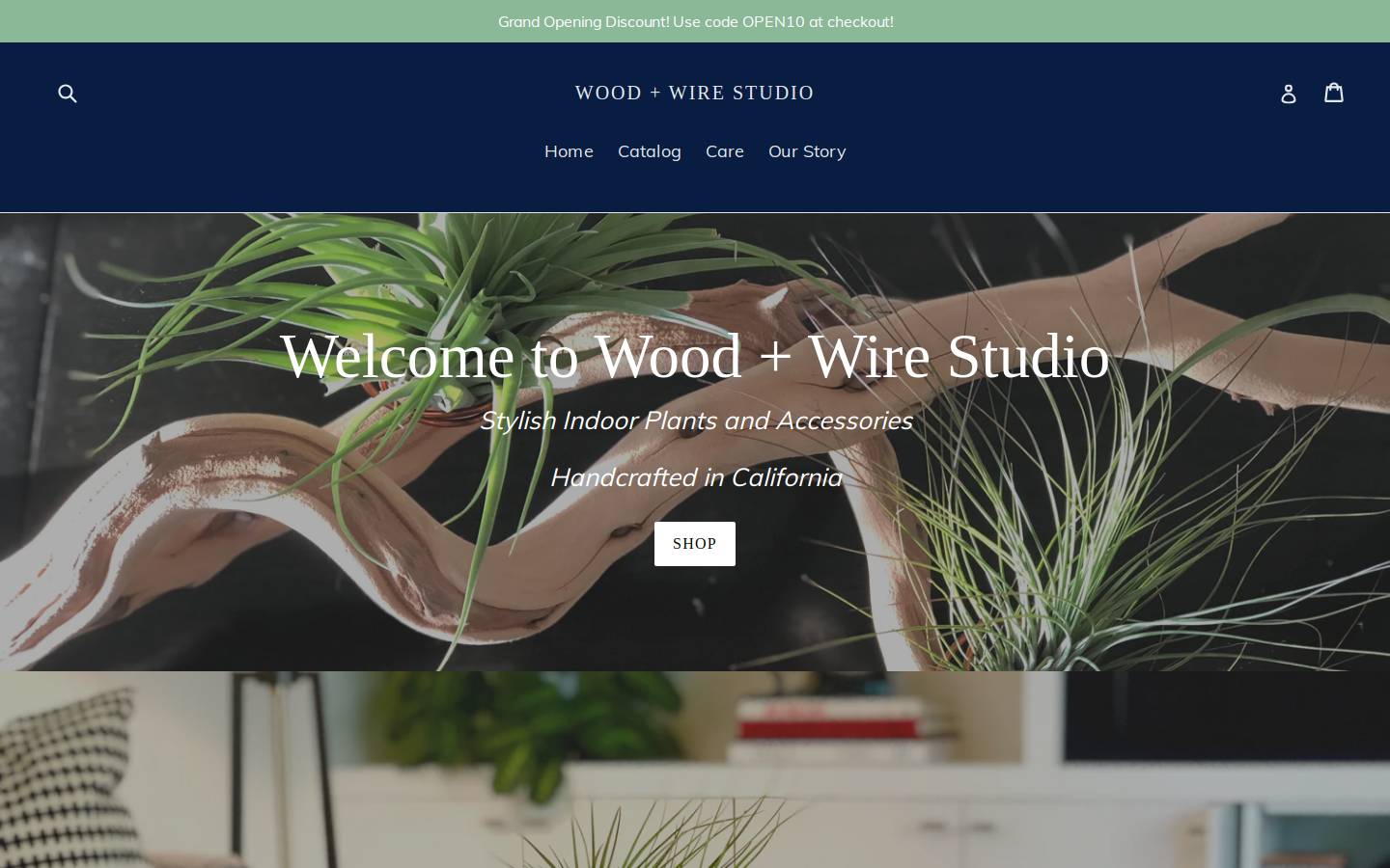 woodandwirestudio.com homepage screenshot