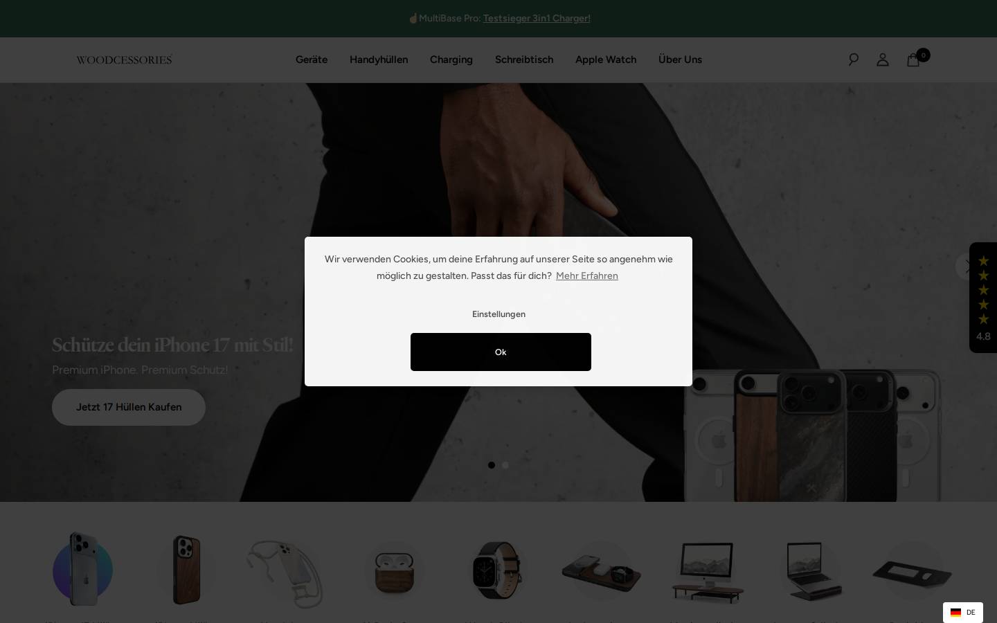 Woodcessories homepage screenshot