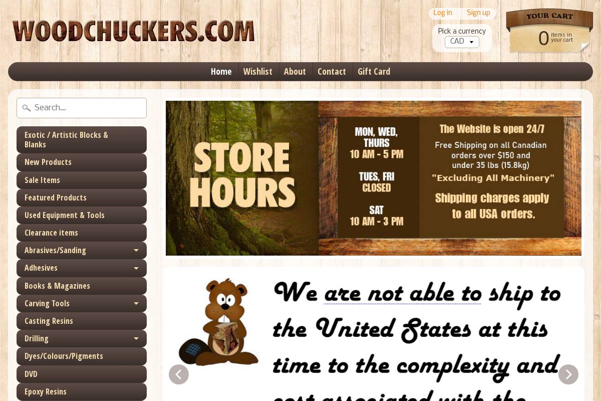 woodchuckers.com homepage screenshot