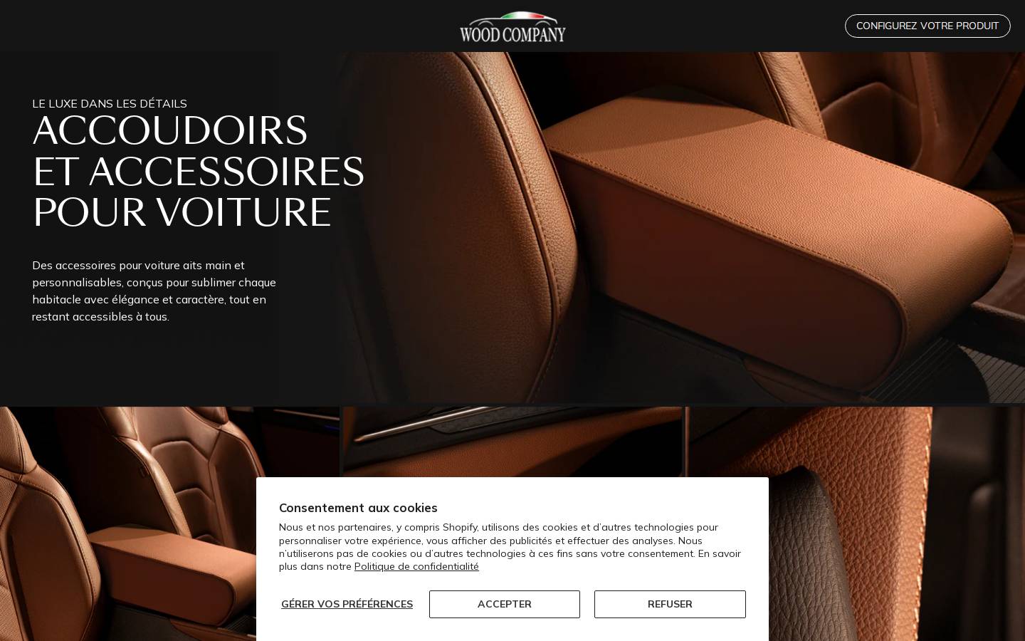 WOODCOMPANY ARMRESTS homepage screenshot