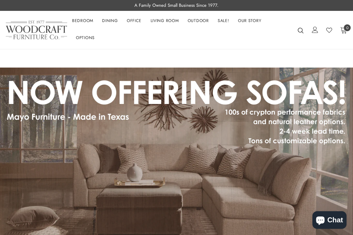 Woodcraft Furniture homepage screenshot