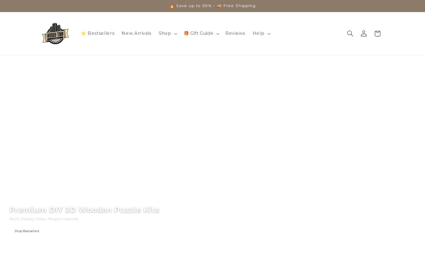 Wooden Town homepage screenshot