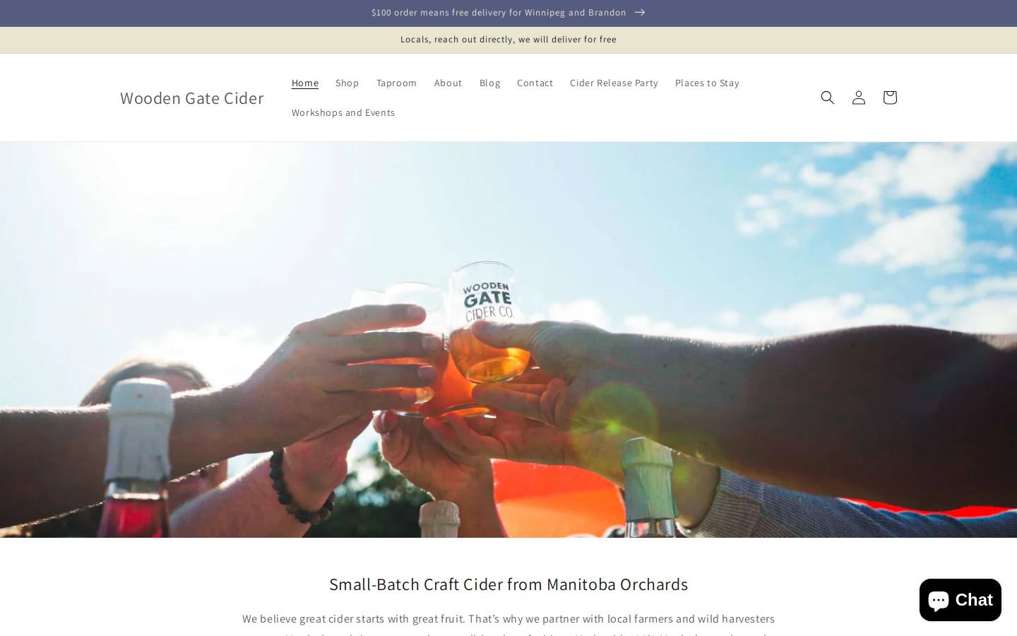 woodengatecider.ca homepage screenshot