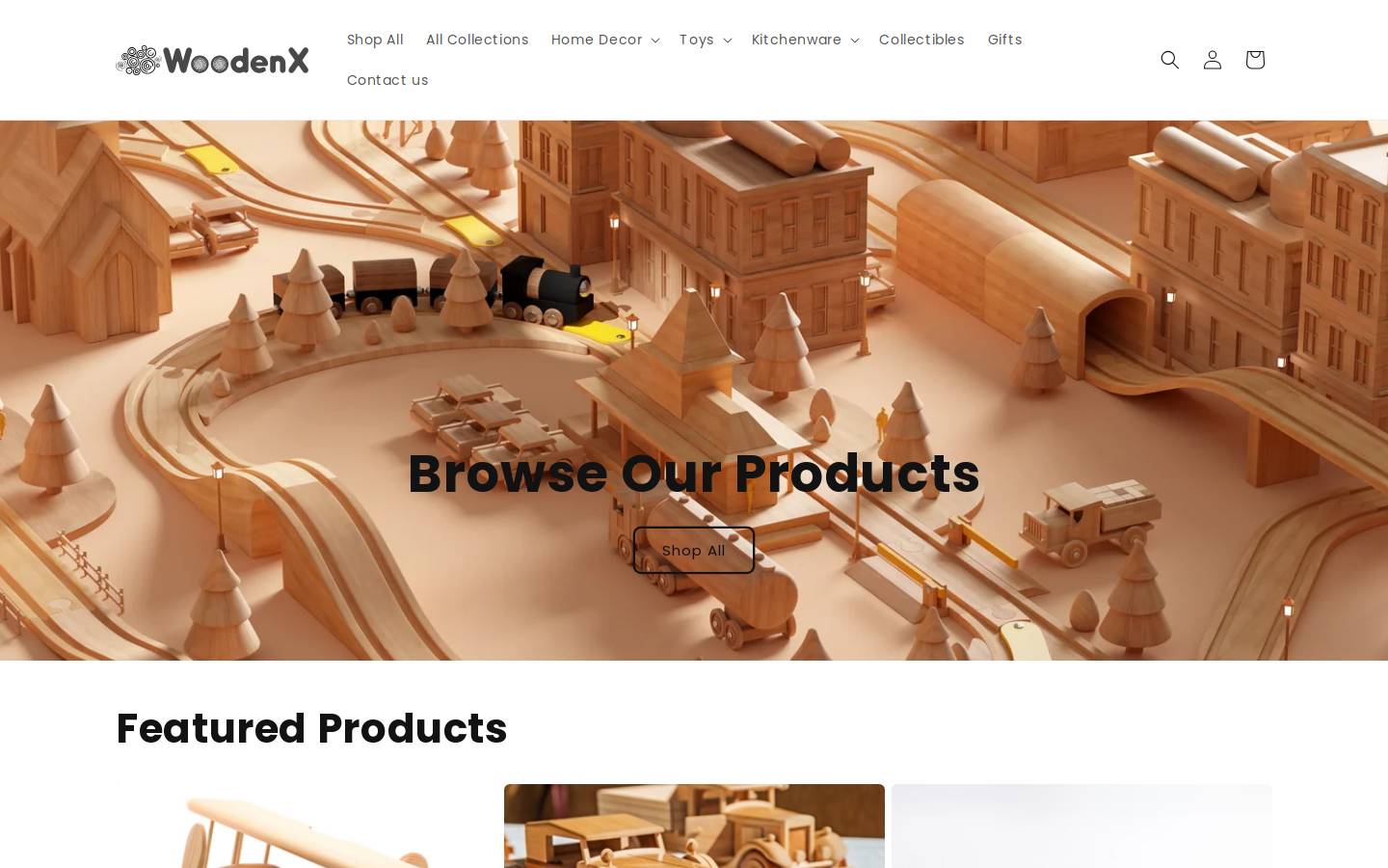 woodenhandmades.com homepage screenshot