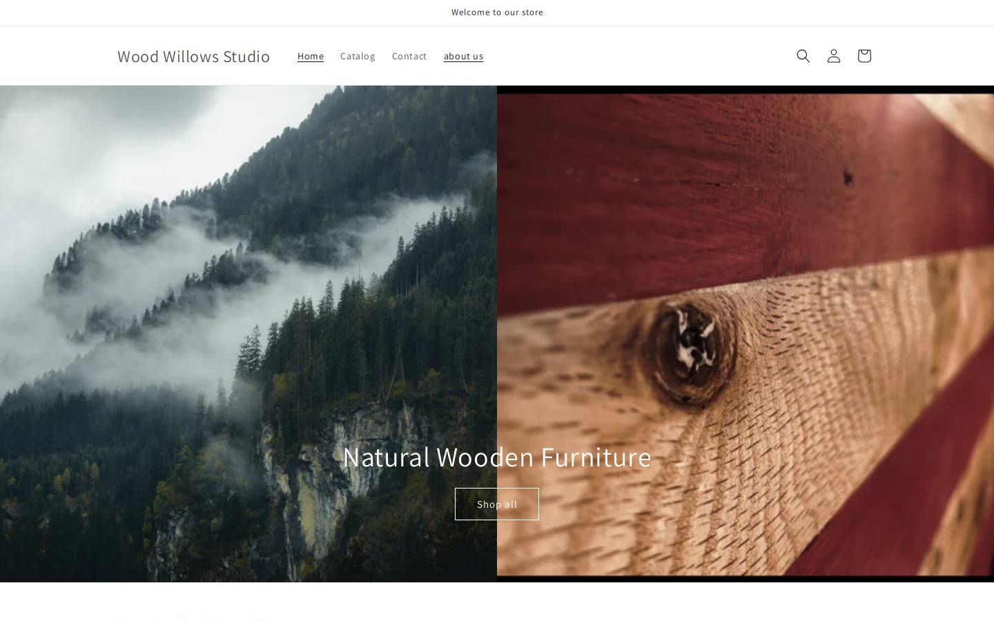 woodenwillowsstudio.com homepage screenshot