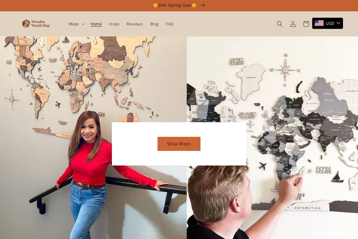 woodenworldmap.net homepage screenshot