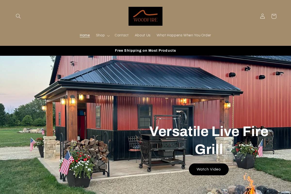 woodfiresmokers.com homepage screenshot