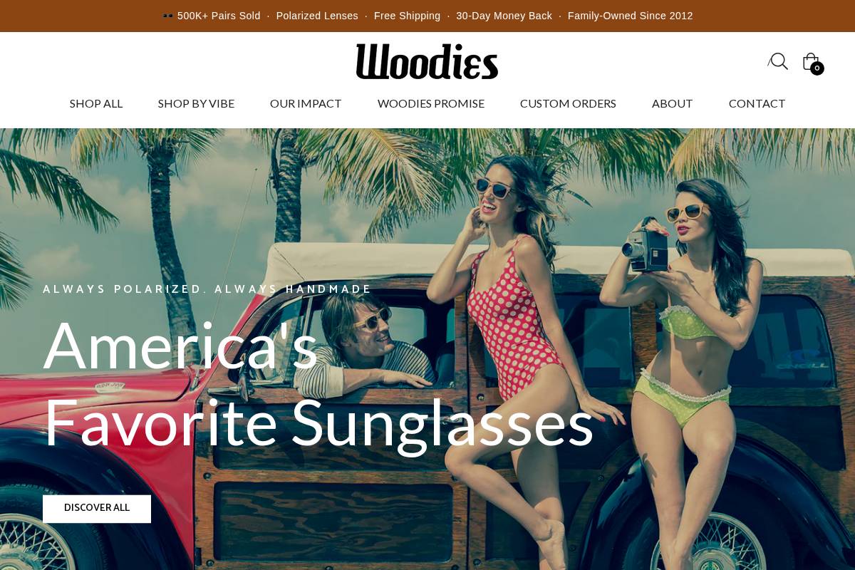 Woodies homepage screenshot