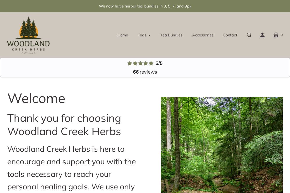 woodlandcreekherbs.com homepage screenshot