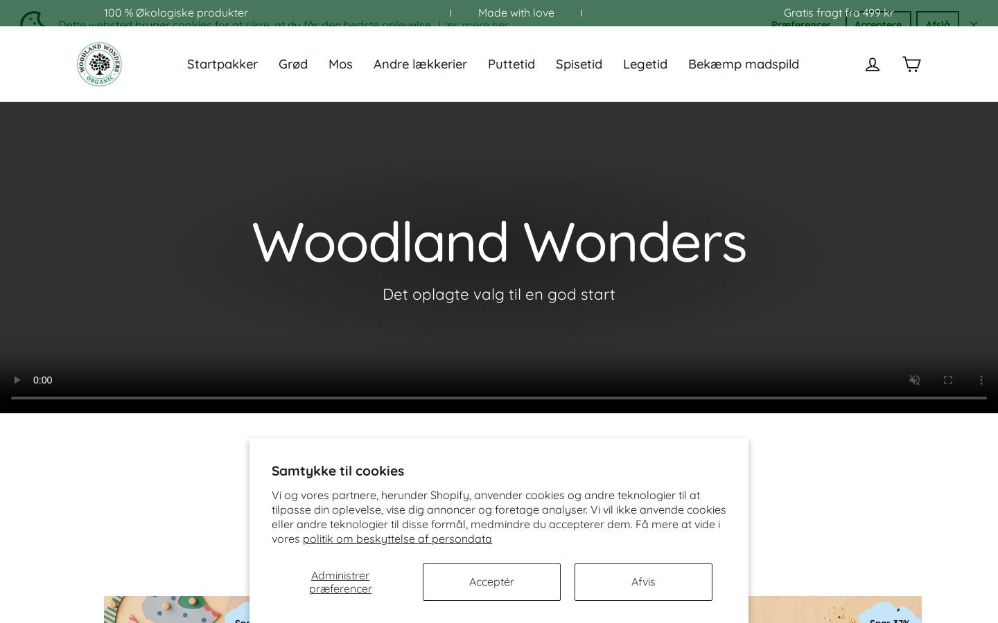 Woodland Wonders Organic homepage screenshot