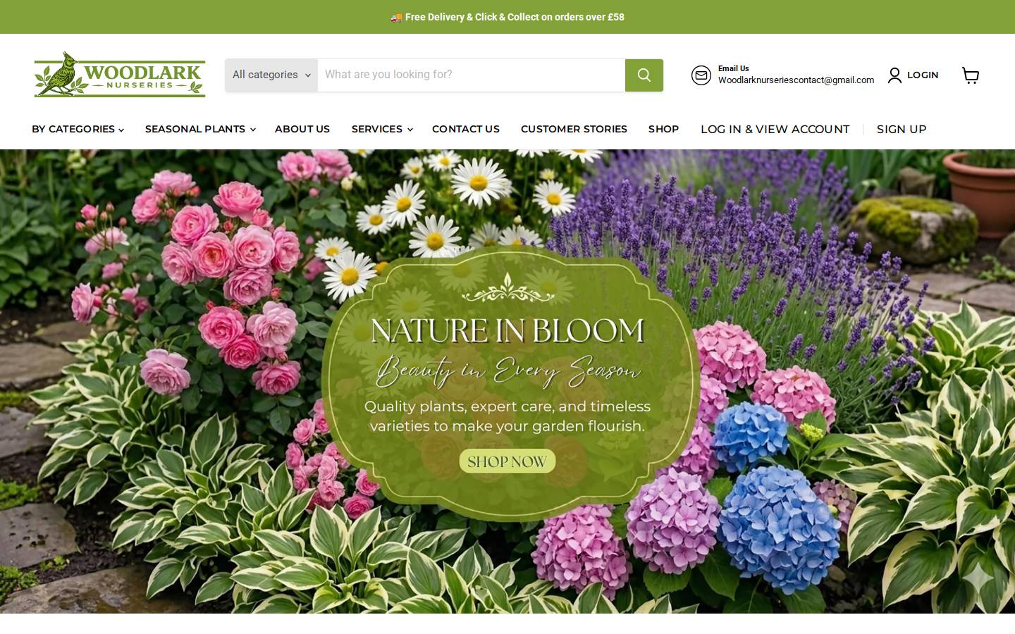 woodlarknurseriesretail.com homepage screenshot