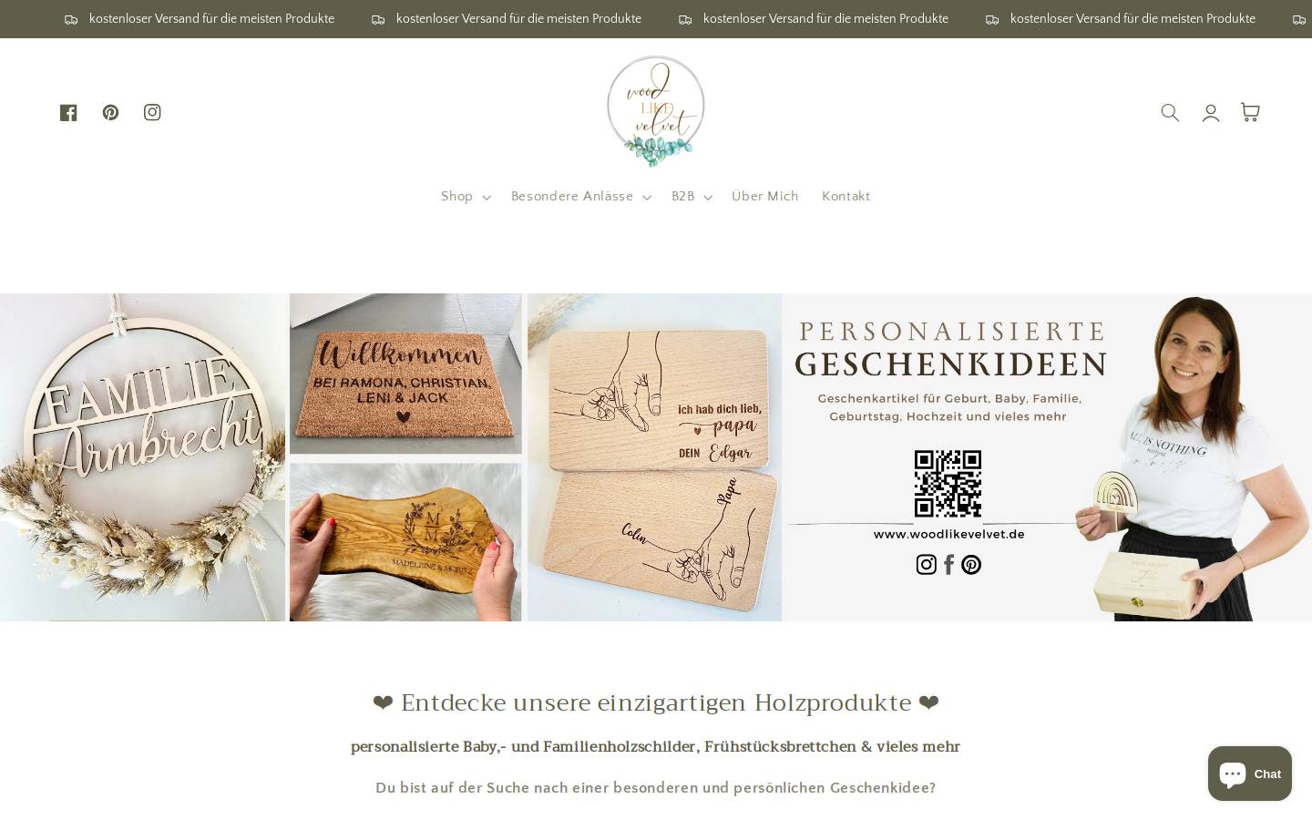 woodlikevelvet.de homepage screenshot