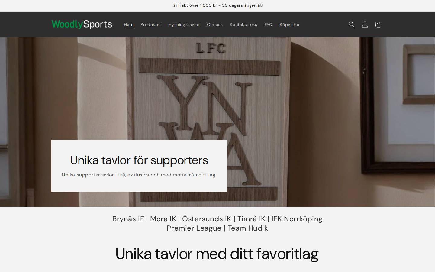 Woodlysports homepage screenshot