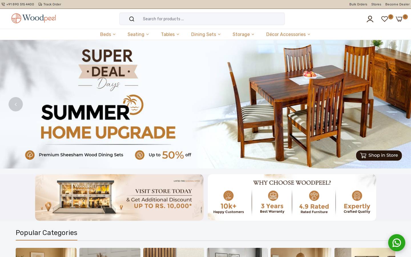 woodpeel.com homepage screenshot