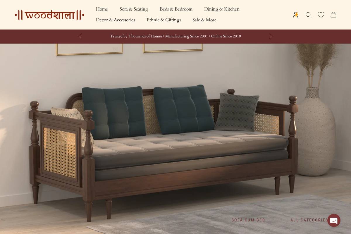 woodsala.com homepage screenshot