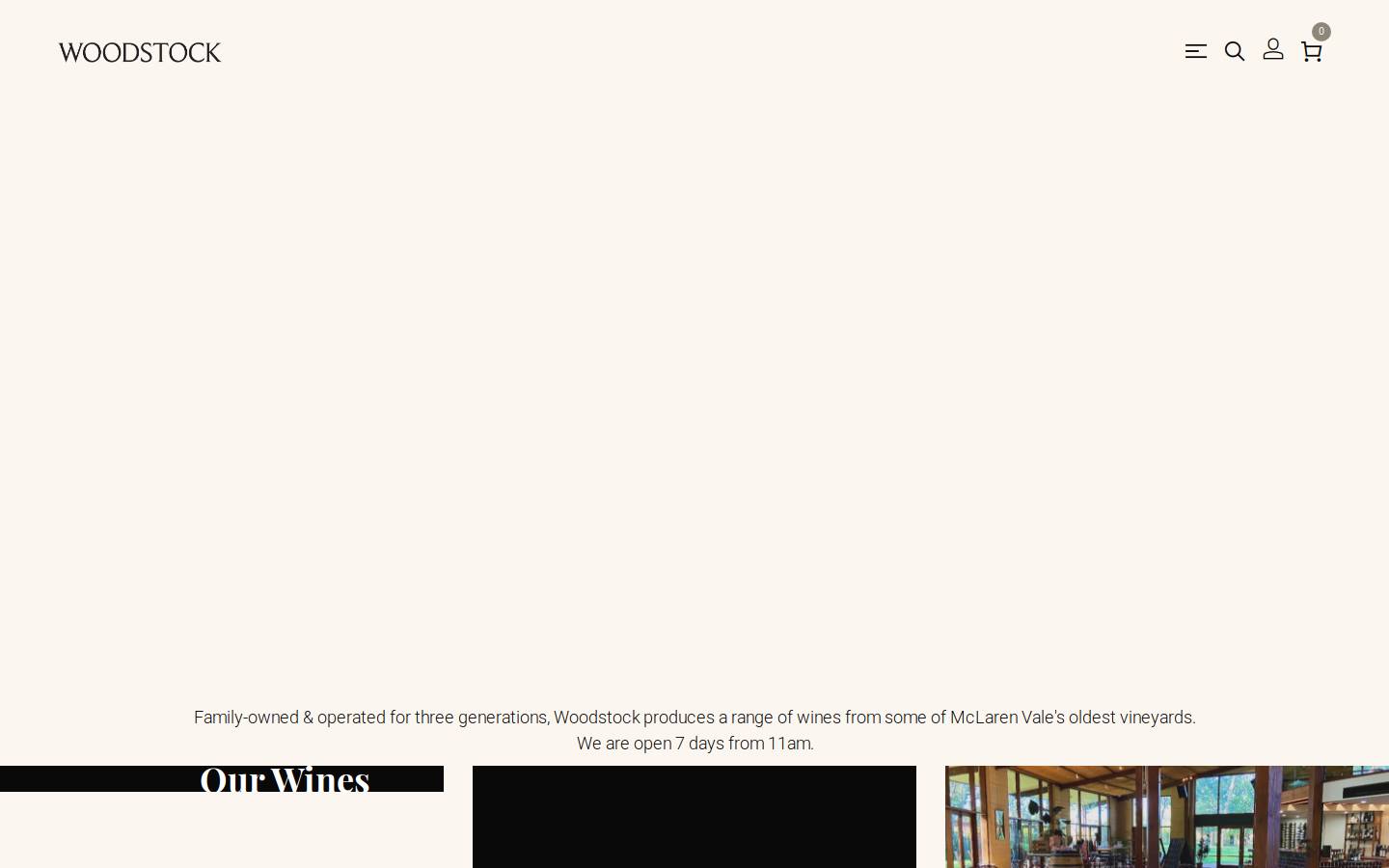 woodstockwines.com.au homepage screenshot