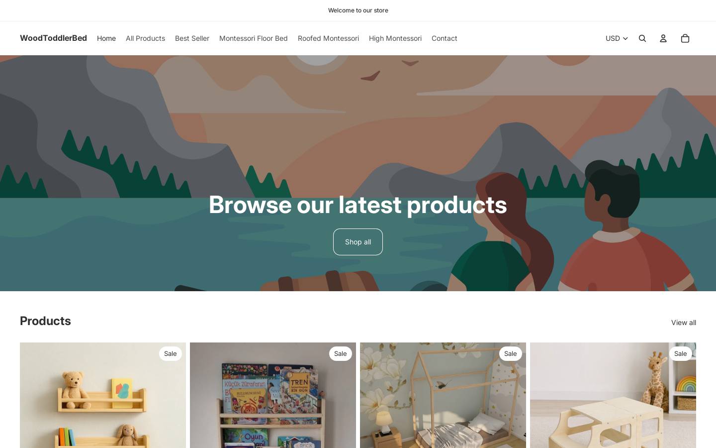 woodtoddlerbed.com homepage screenshot