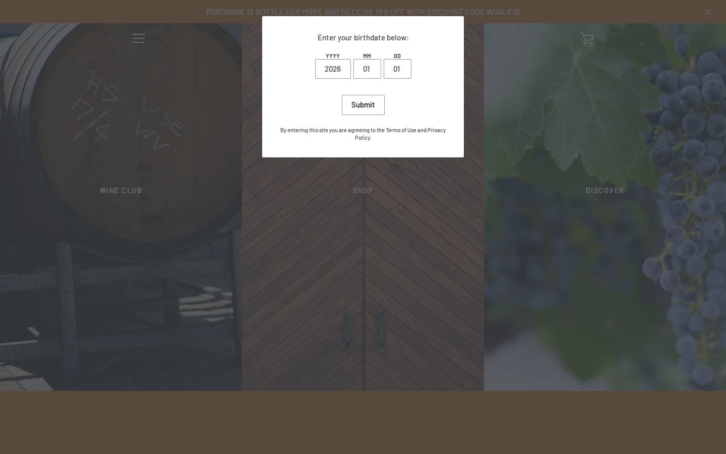 woodvalevintners.com.au homepage screenshot