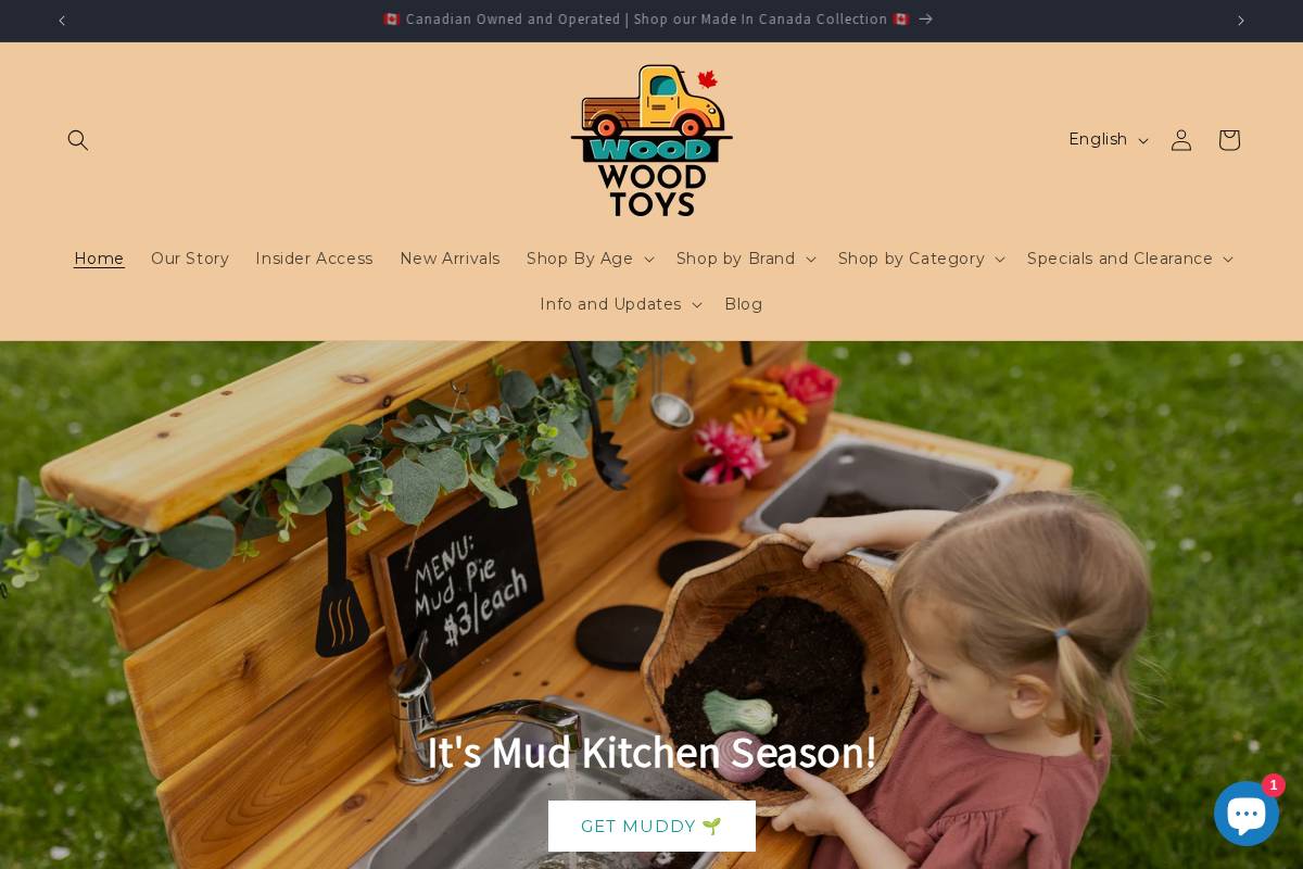 Wood Wood Toys homepage screenshot
