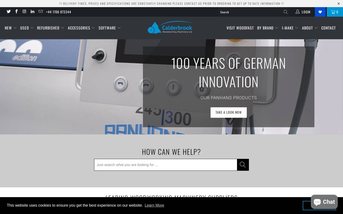 Woodworkmachinery homepage screenshot
