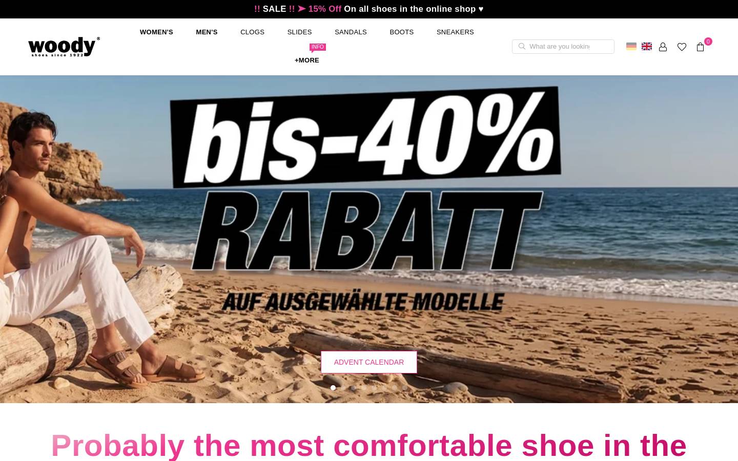 woody.co.at homepage screenshot