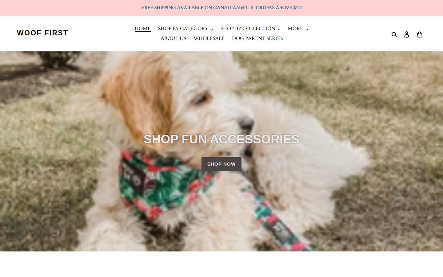 woof-first.com homepage screenshot