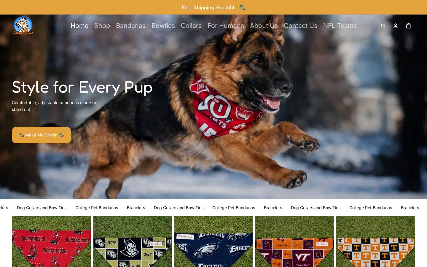woofin-good.com homepage screenshot