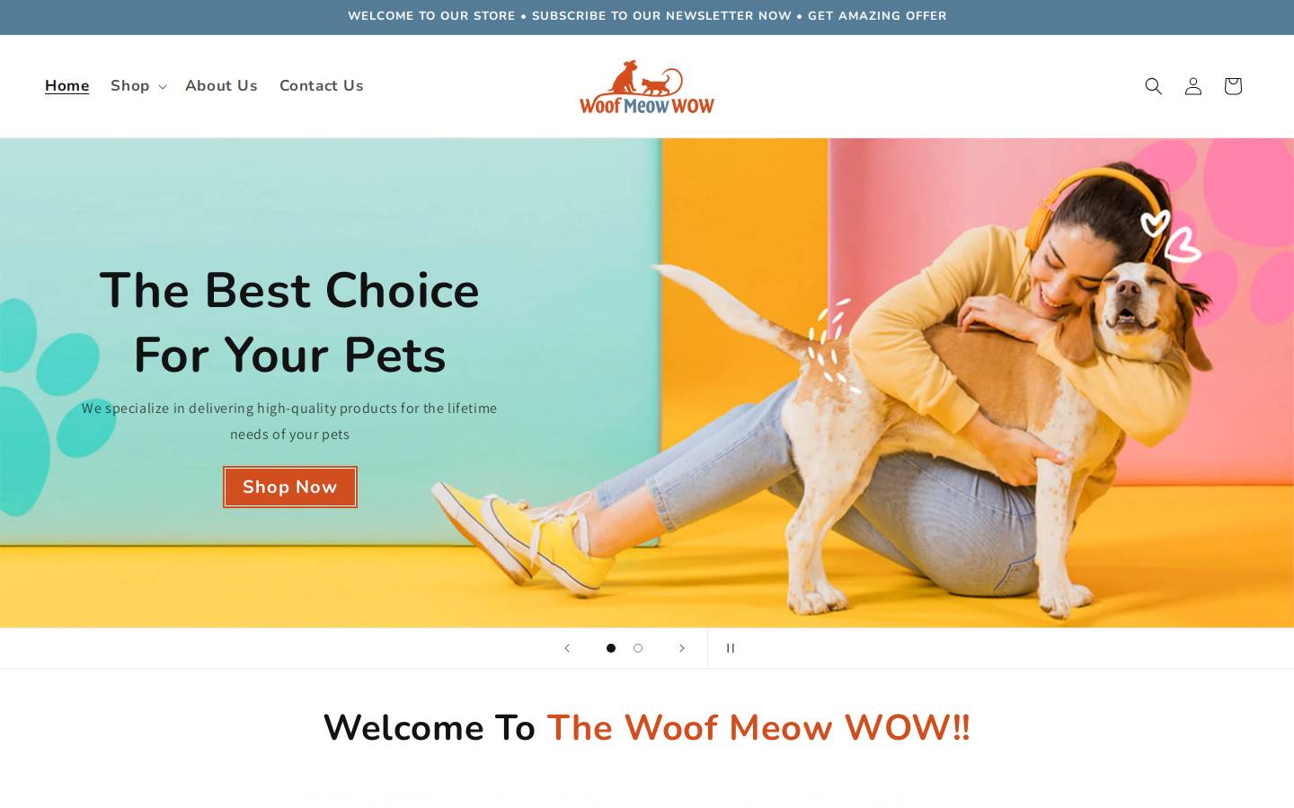 woofmeowwow.com homepage screenshot