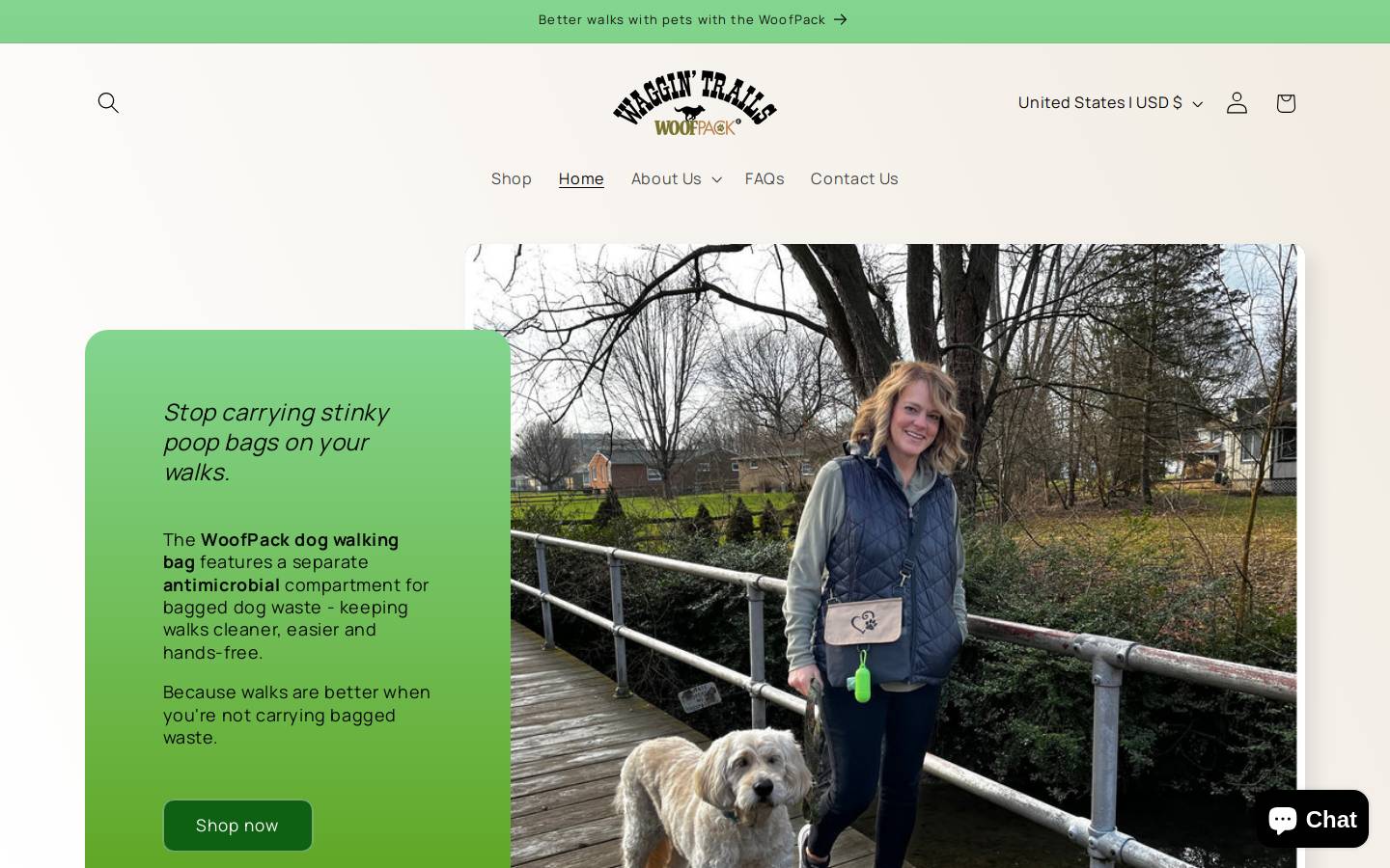 woofpacktrails.com homepage screenshot