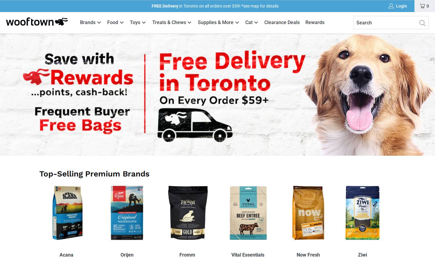 wooftown.com homepage screenshot