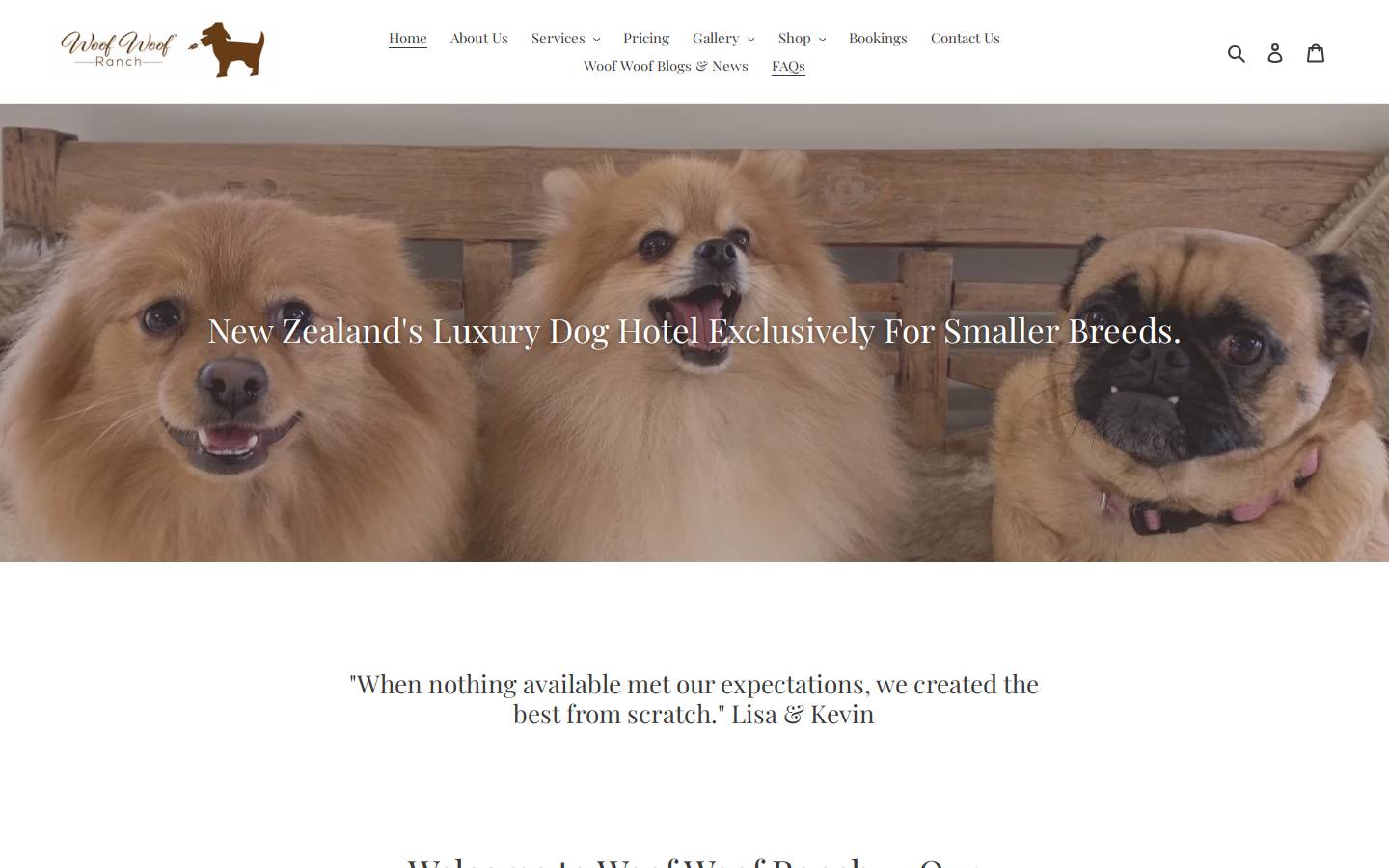 woofwoofranch.co.nz homepage screenshot