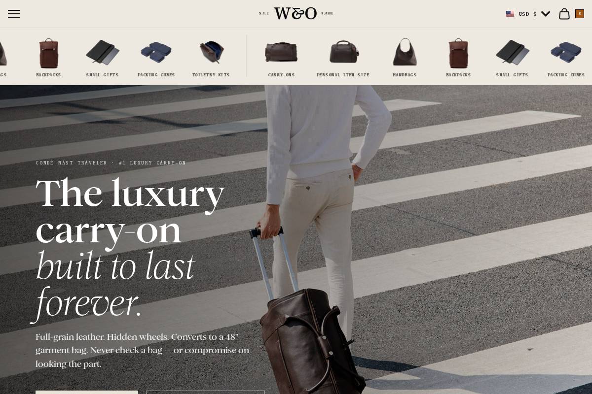 Wool & Oak homepage screenshot