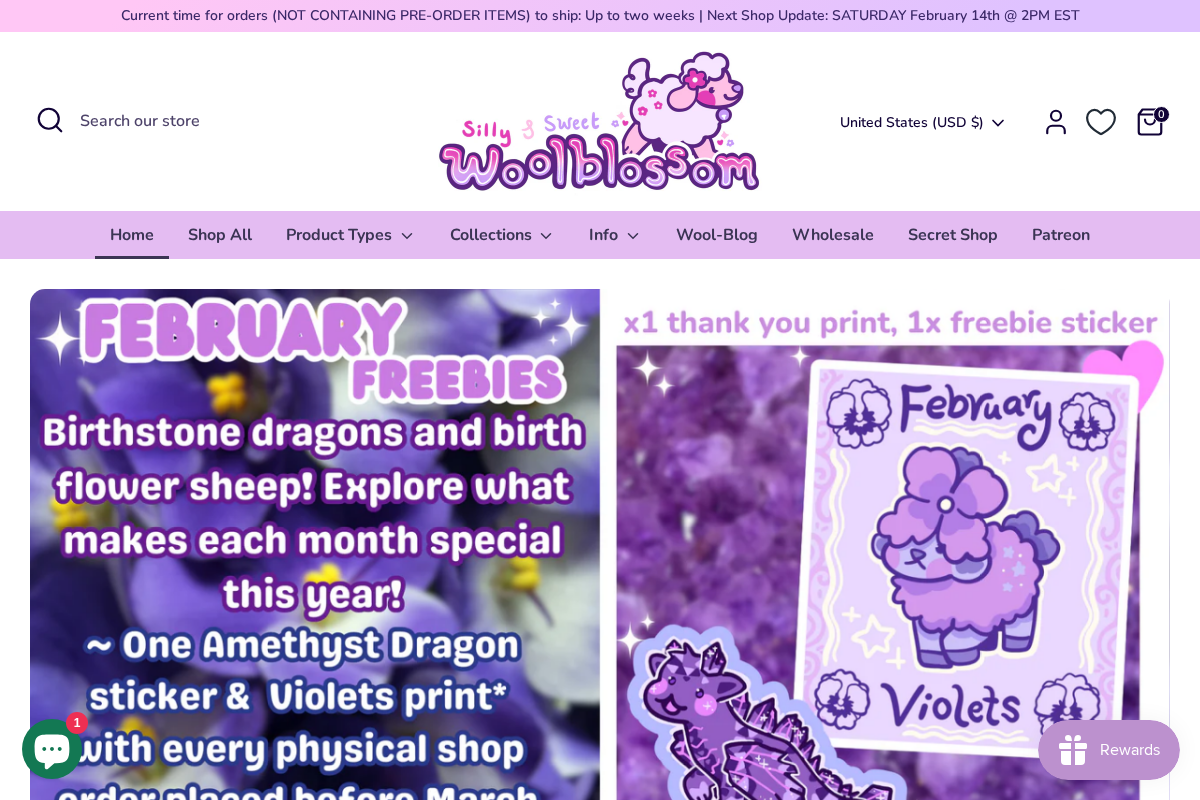 Woolblossom homepage screenshot