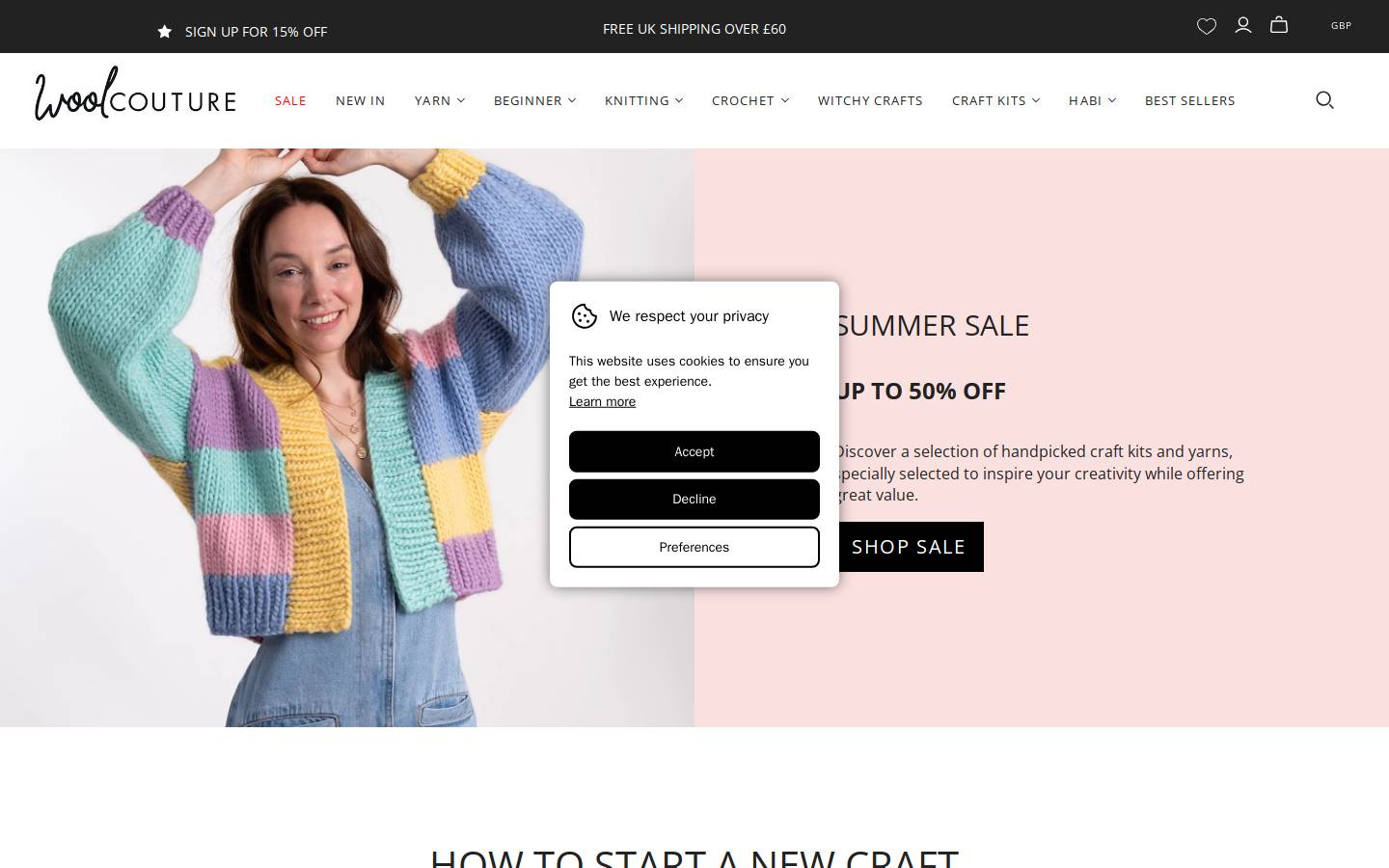Wool Couture homepage screenshot