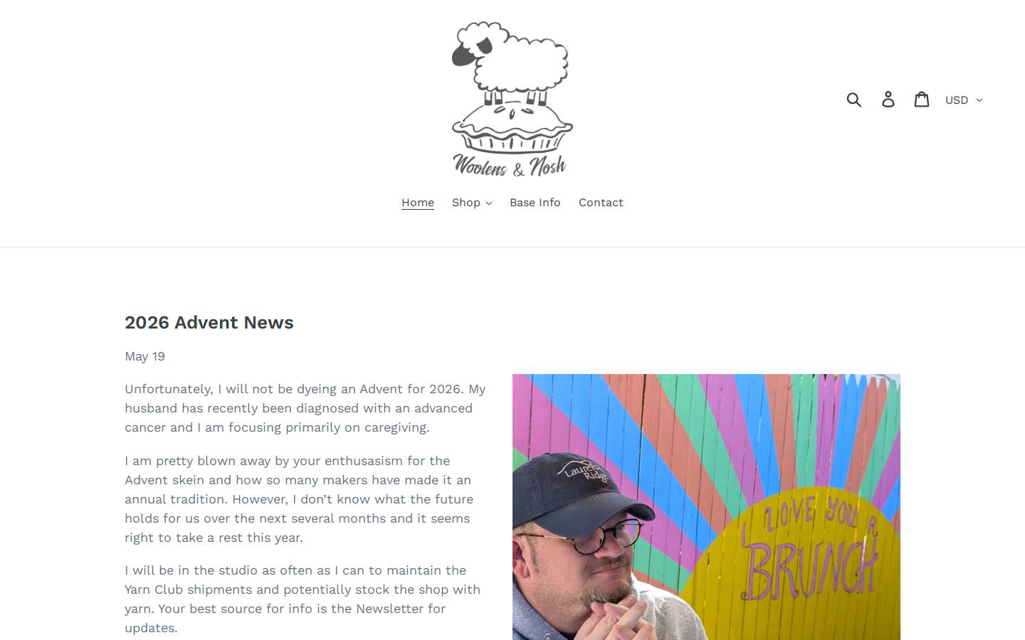woolensandnosh.com homepage screenshot