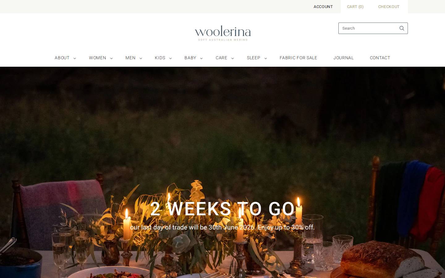 woolerina.com homepage screenshot