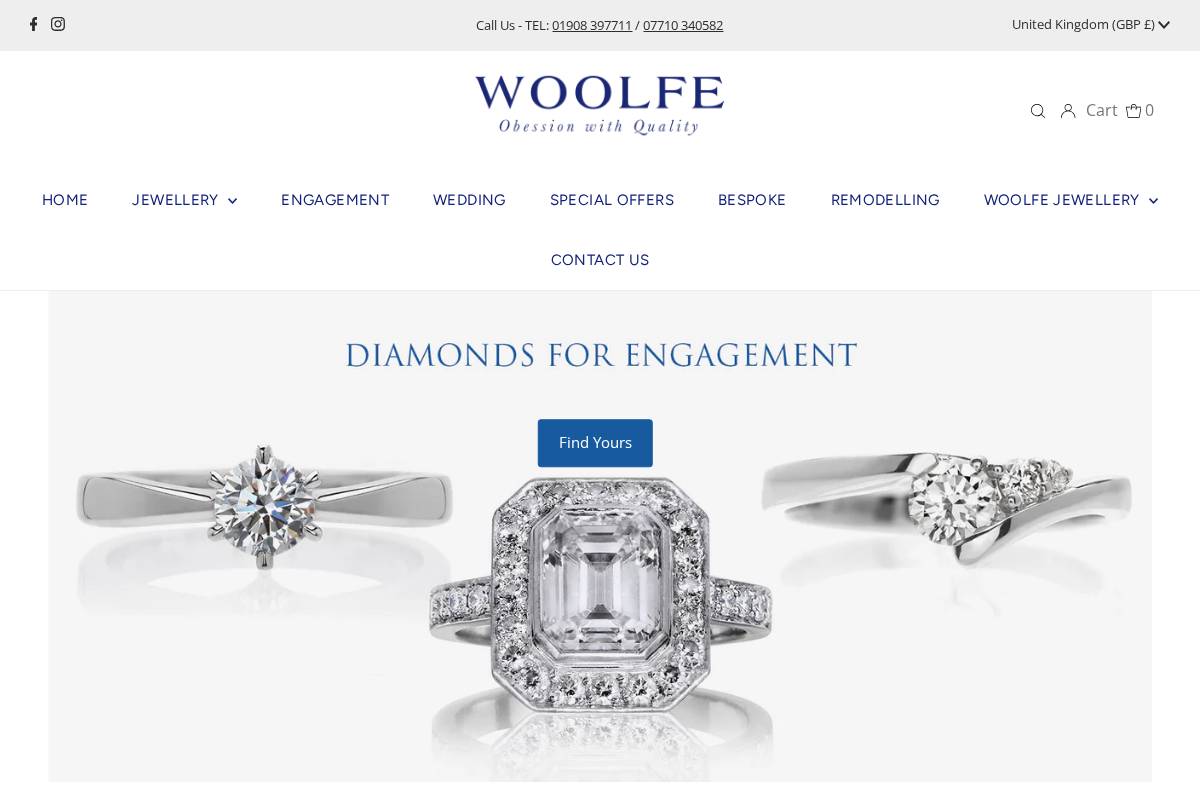 woolfejewellery.com homepage screenshot