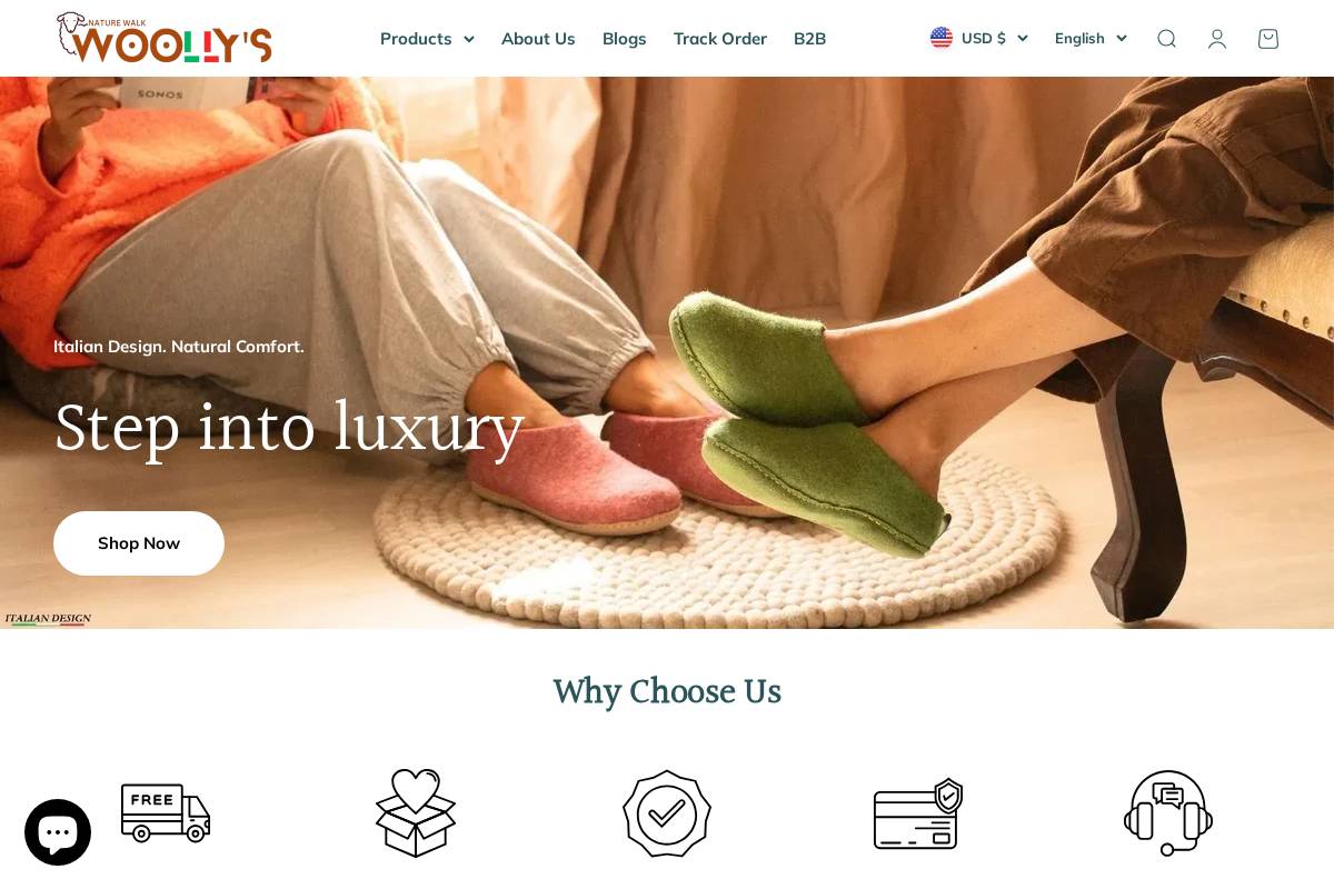 woollyes.com homepage screenshot