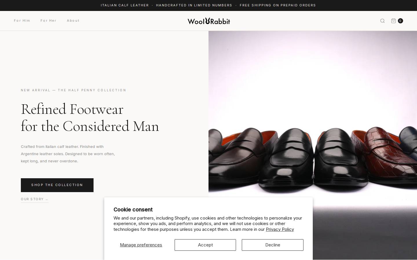 woolnrabbit.com homepage screenshot