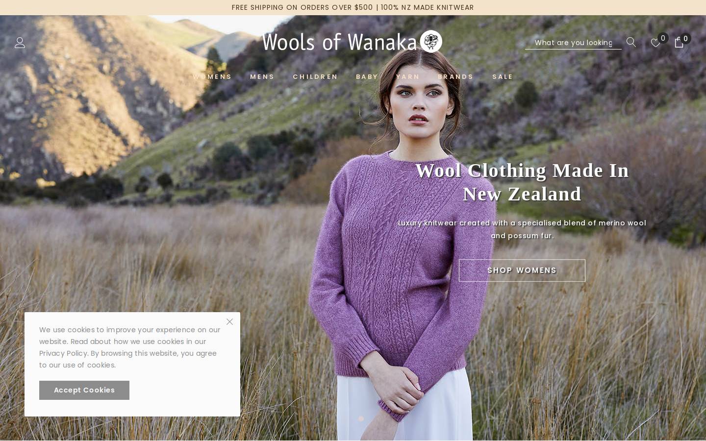 woolsofwanaka.nz homepage screenshot