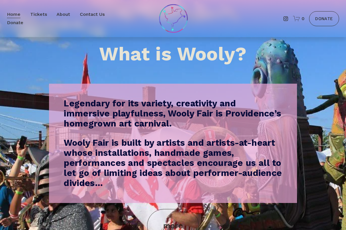 woolyfair.org homepage screenshot