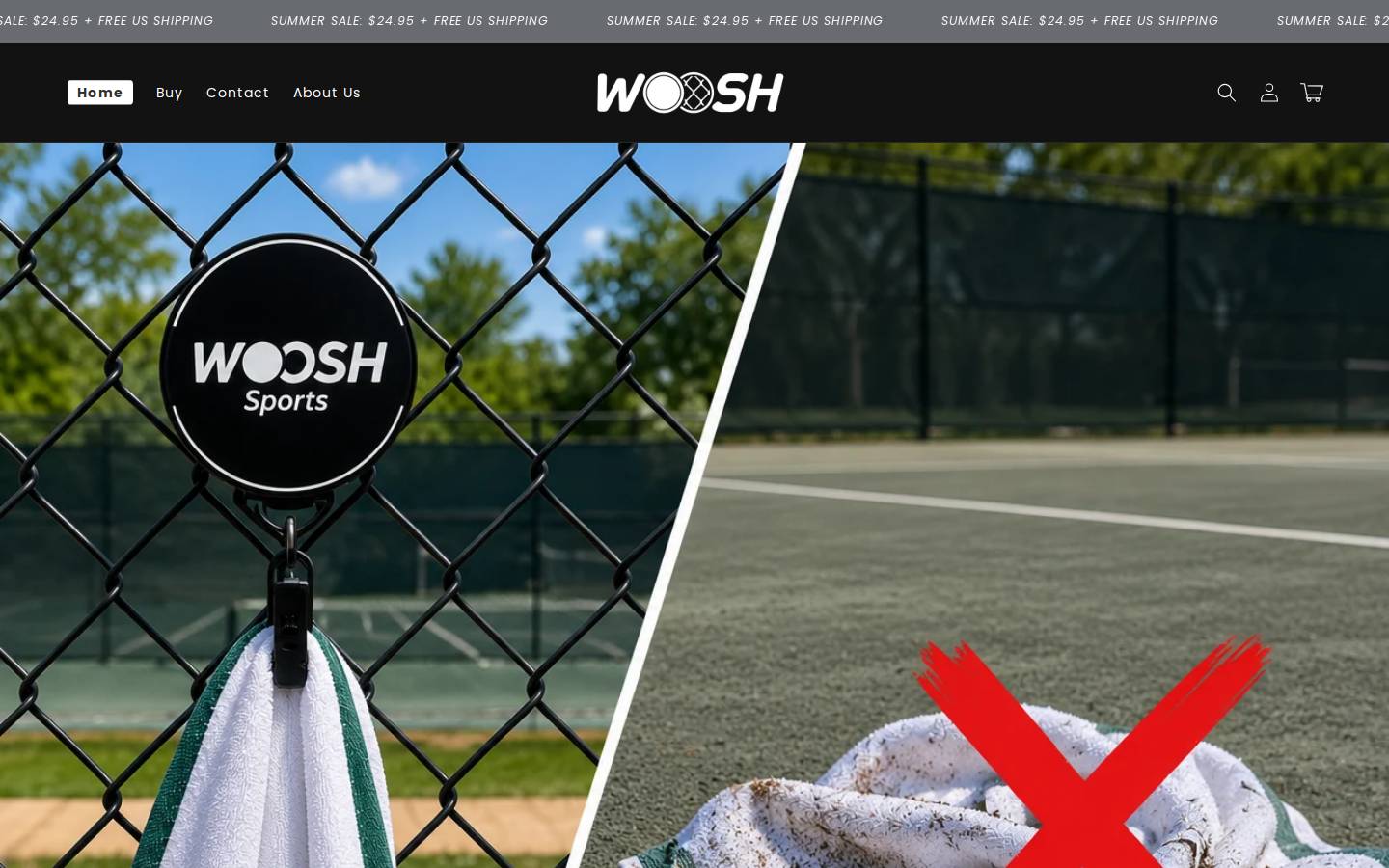 wooshsports.com homepage screenshot